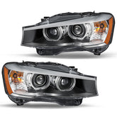 VehicleAid Headlights For 2015-2017 BMW X3/2015-2018 BMW X4 w/o AFS